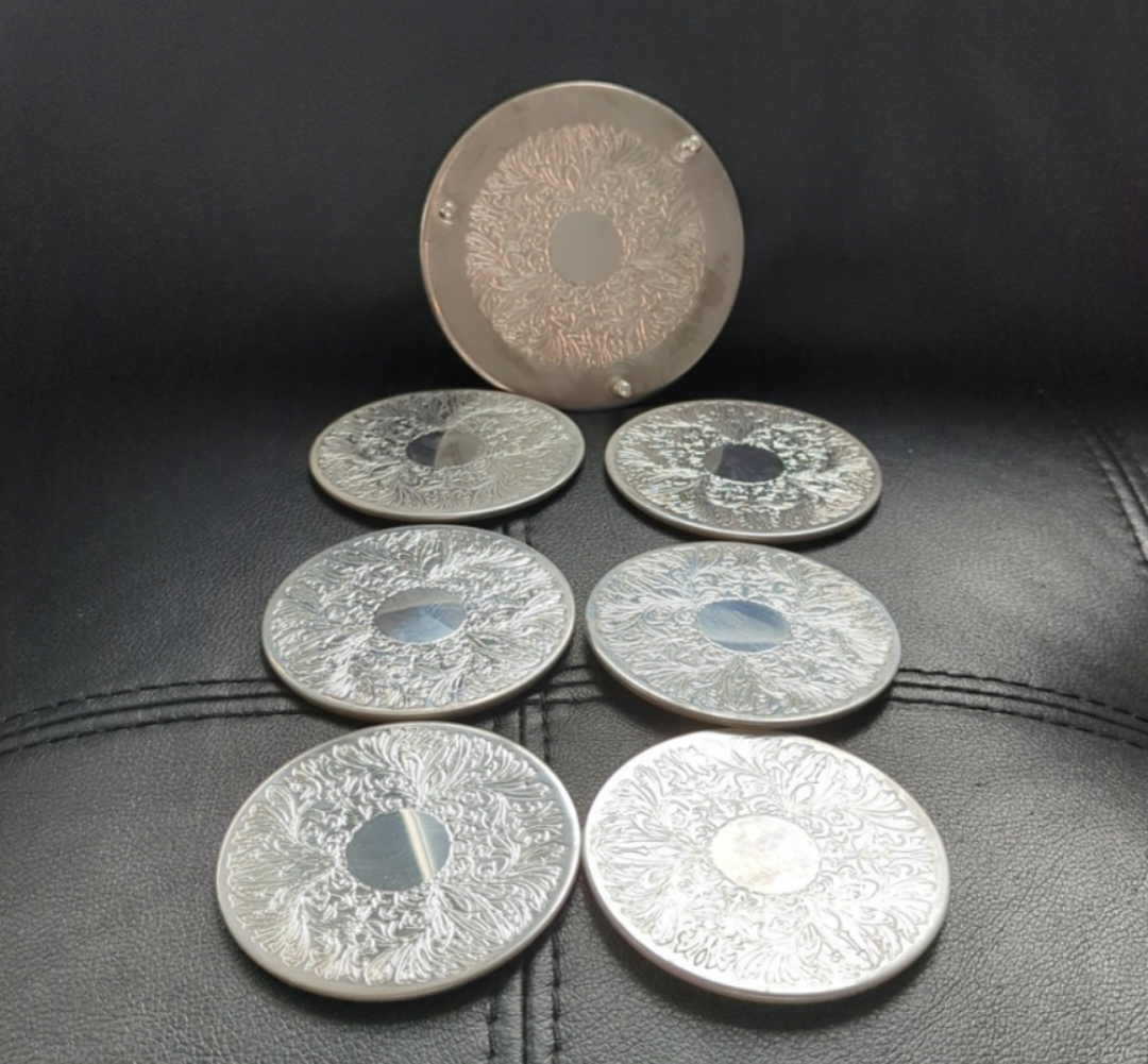 ❄️Silver Plated 7 pieces Coaster Set - photo 2