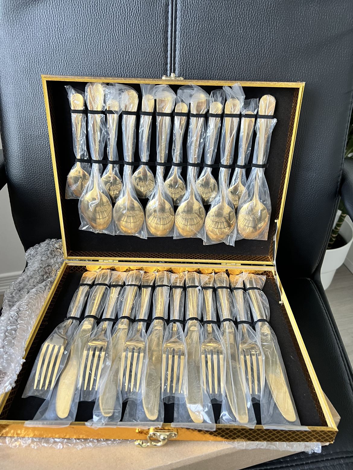 Flatware set Gold New in Box thumbnail