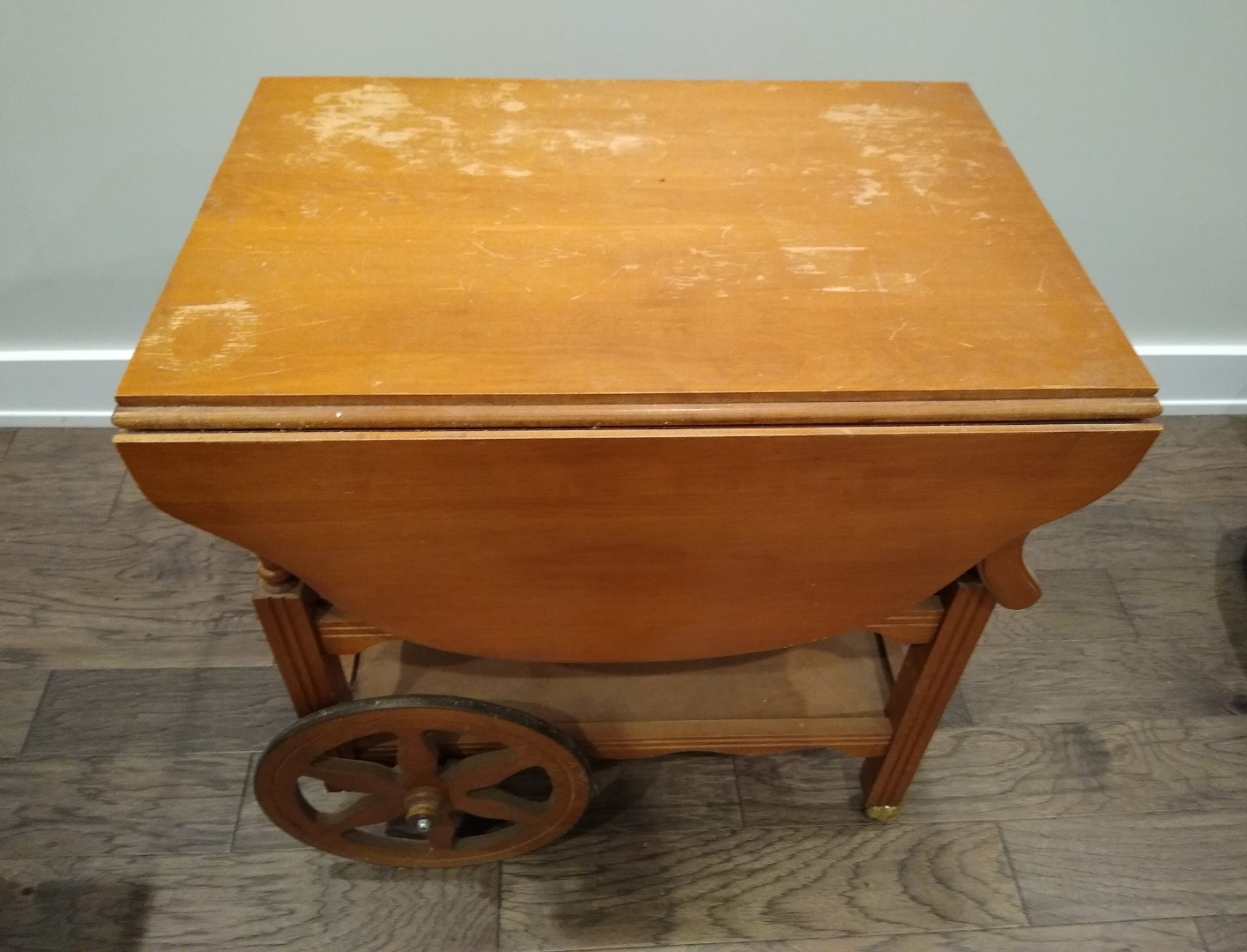 Vintage Drop Leaf Tea Cart Trolley - photo 3