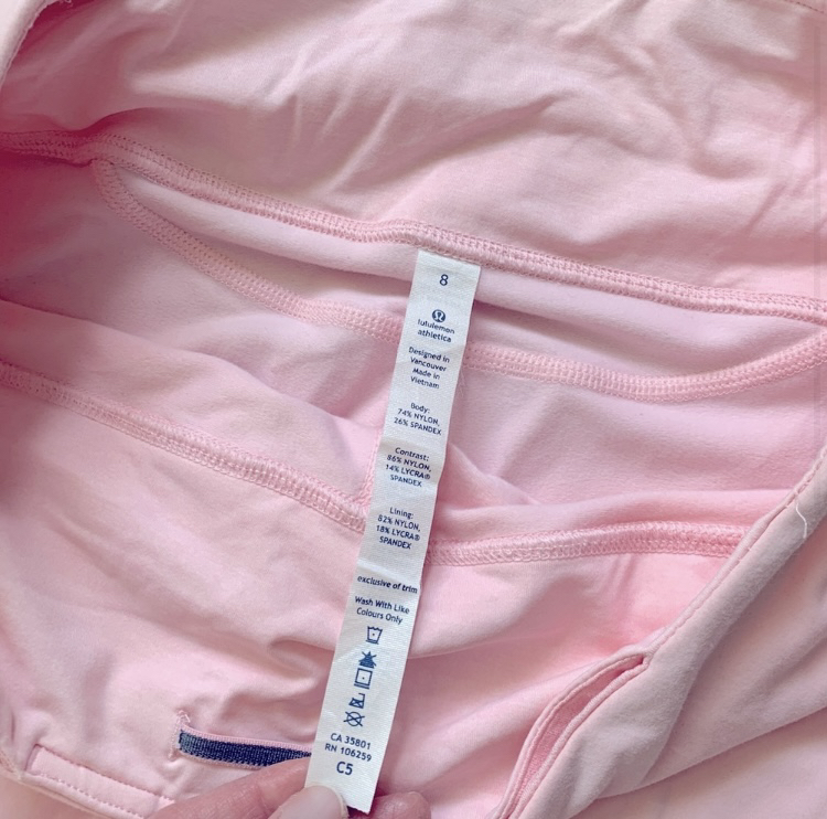 Rare Unworn Pale Pink Lululemon Tights with Reflector Stripes image indicator(5)