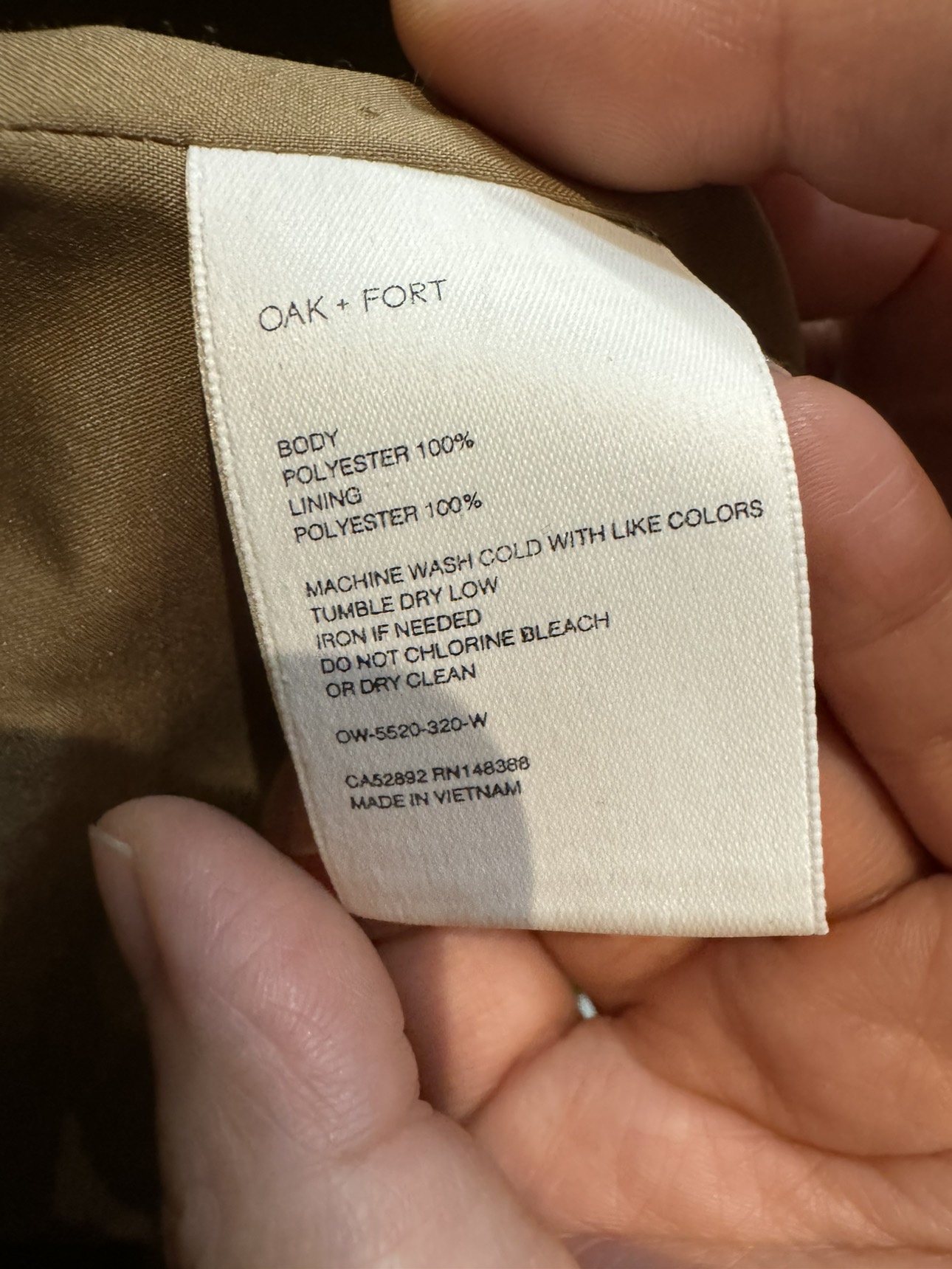 Oak + Fort woman coat (Olive Green) - photo 4
