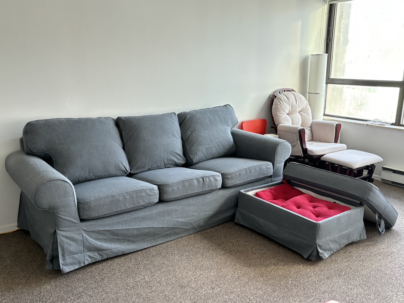 Ektorp 3-seats sofa and footstool with storage - photo 3