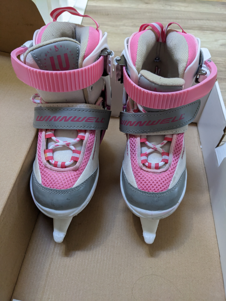 Winnwell Balance Blades Adjustable Skates, Pink, 8-11