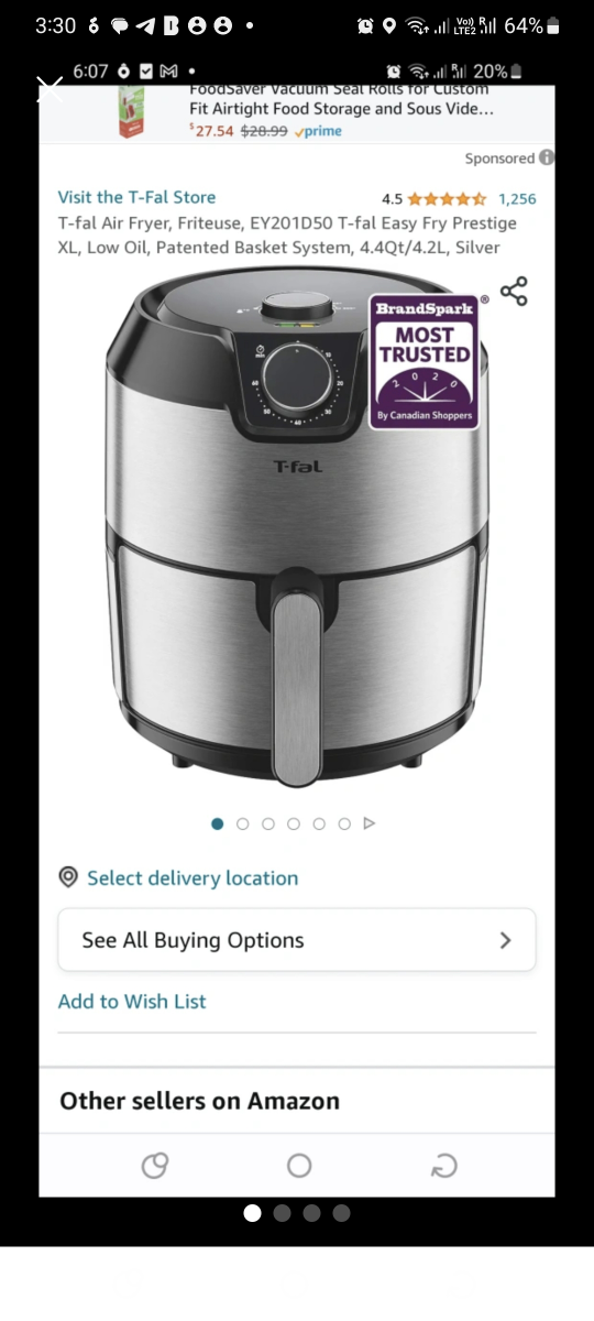 EXCELLENT (original $240) T fal 4.2L air fryer