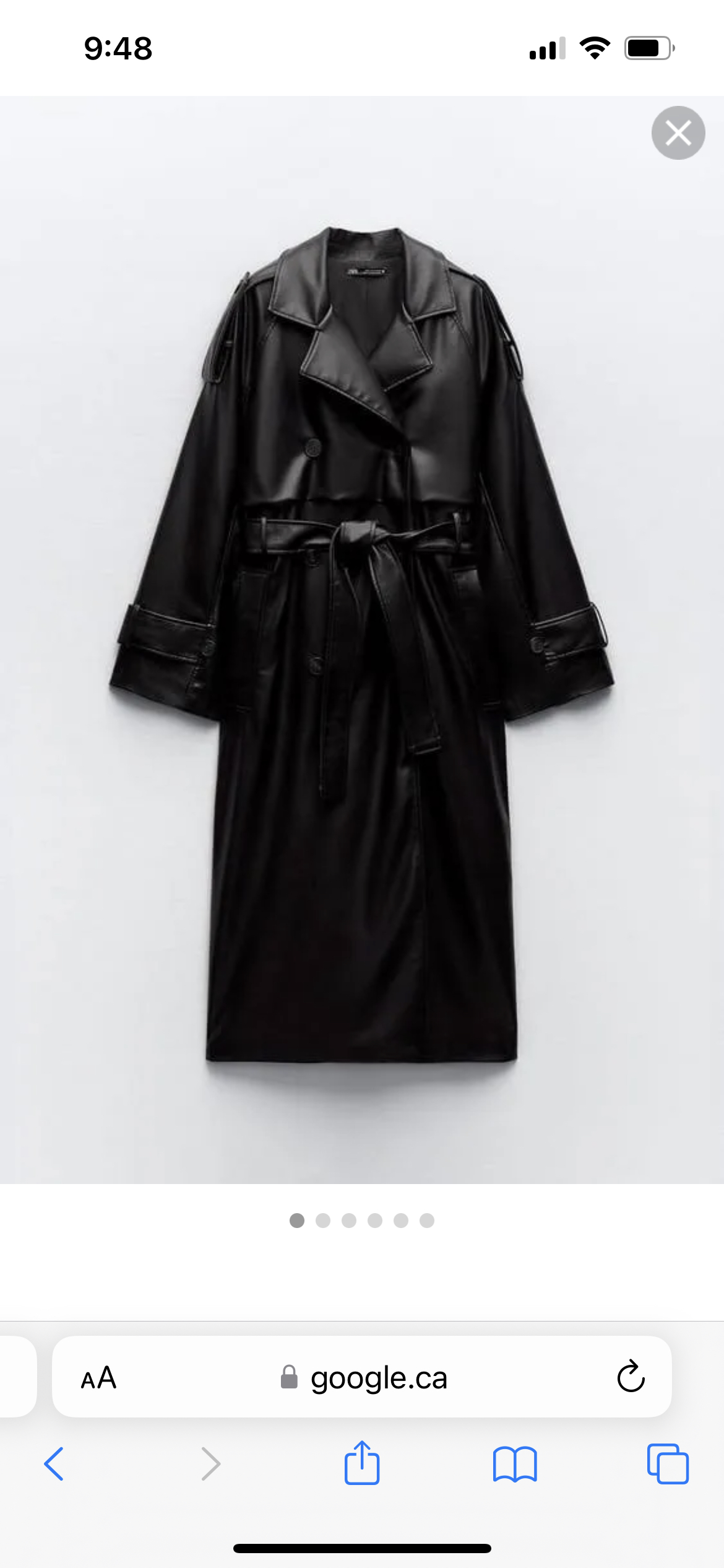 Zara long leather coat