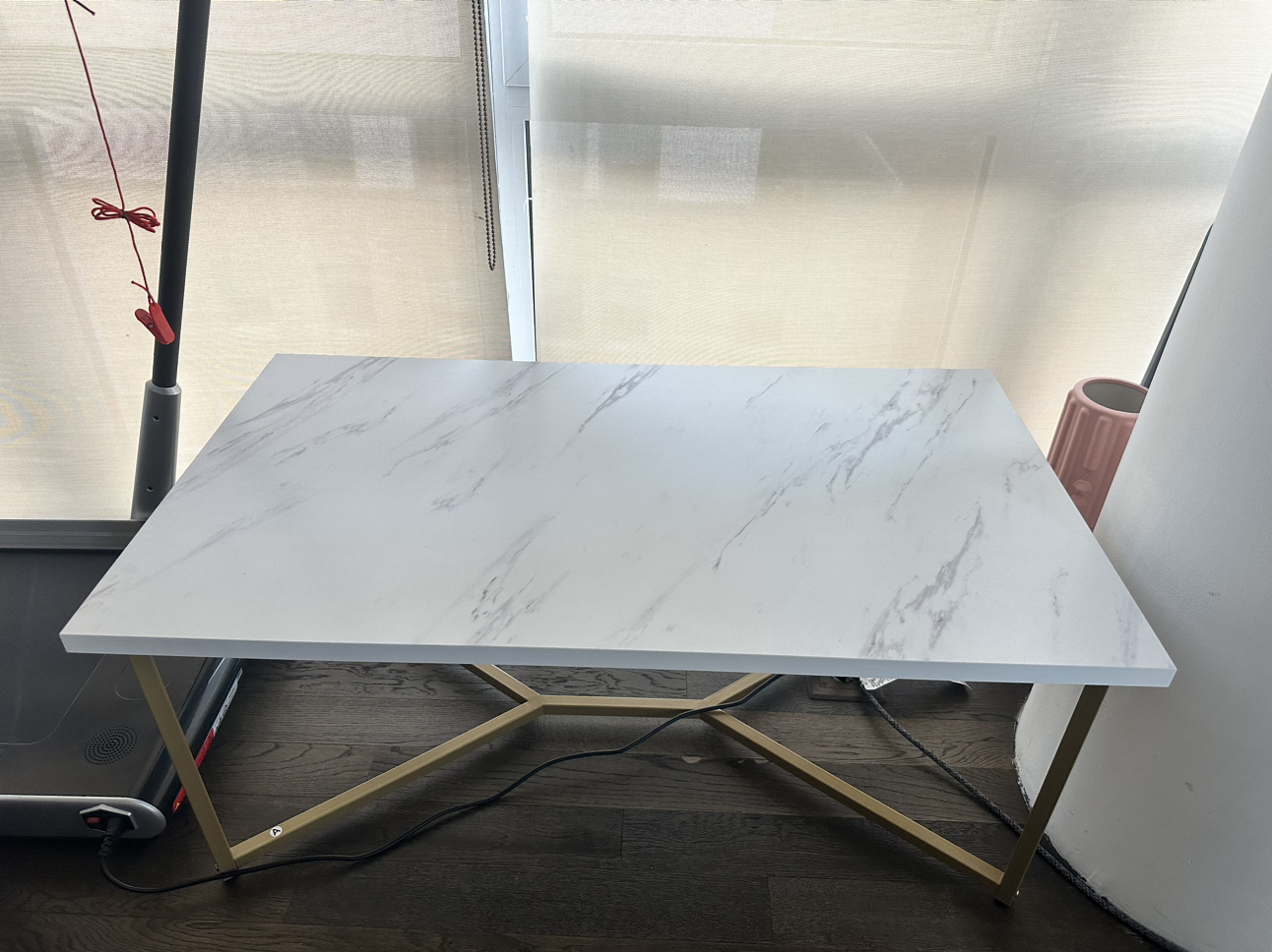 New Coffee table $250 white faux marble gold legs