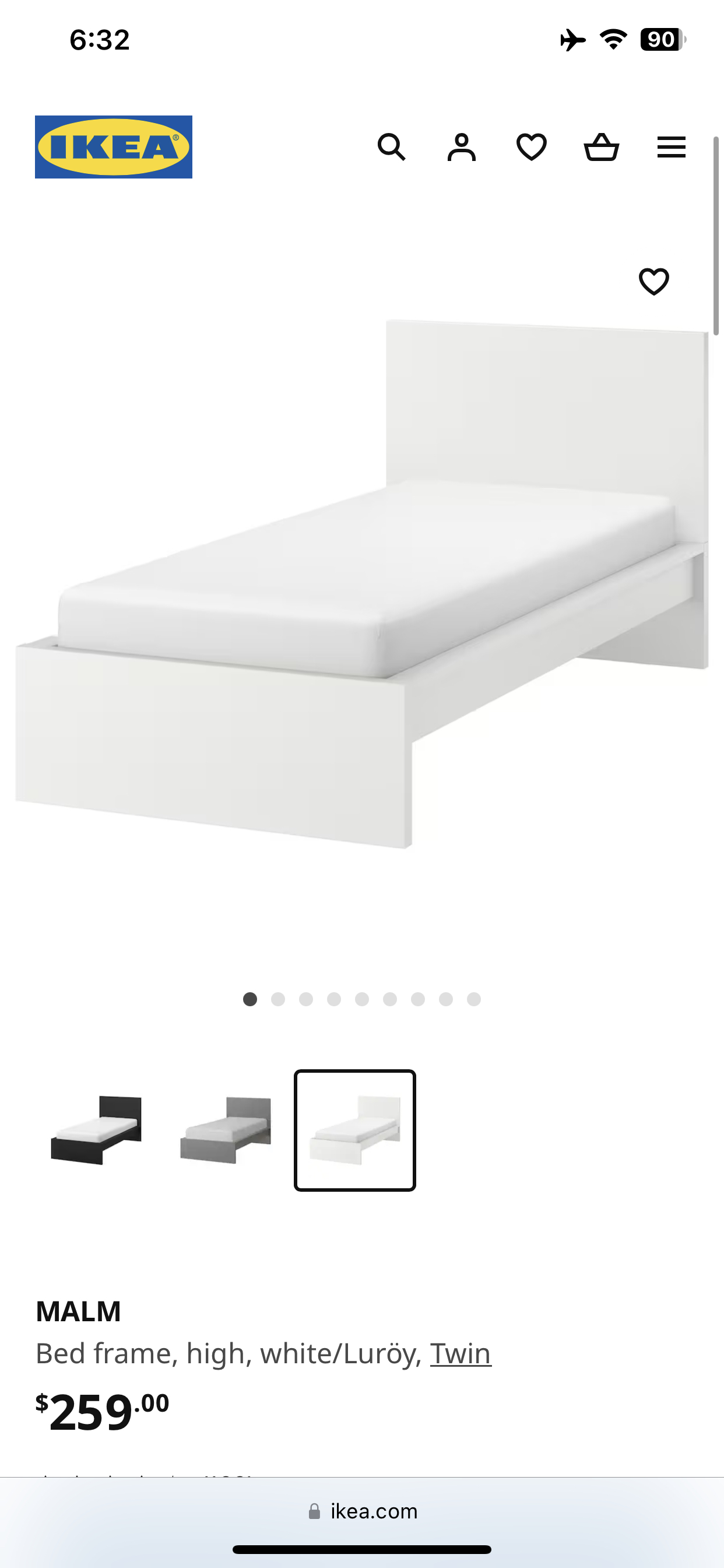 IKEA single bed with mattress