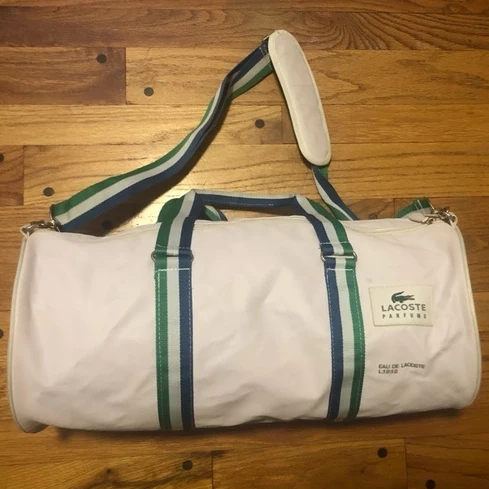 Lacoste duffle discount bag white