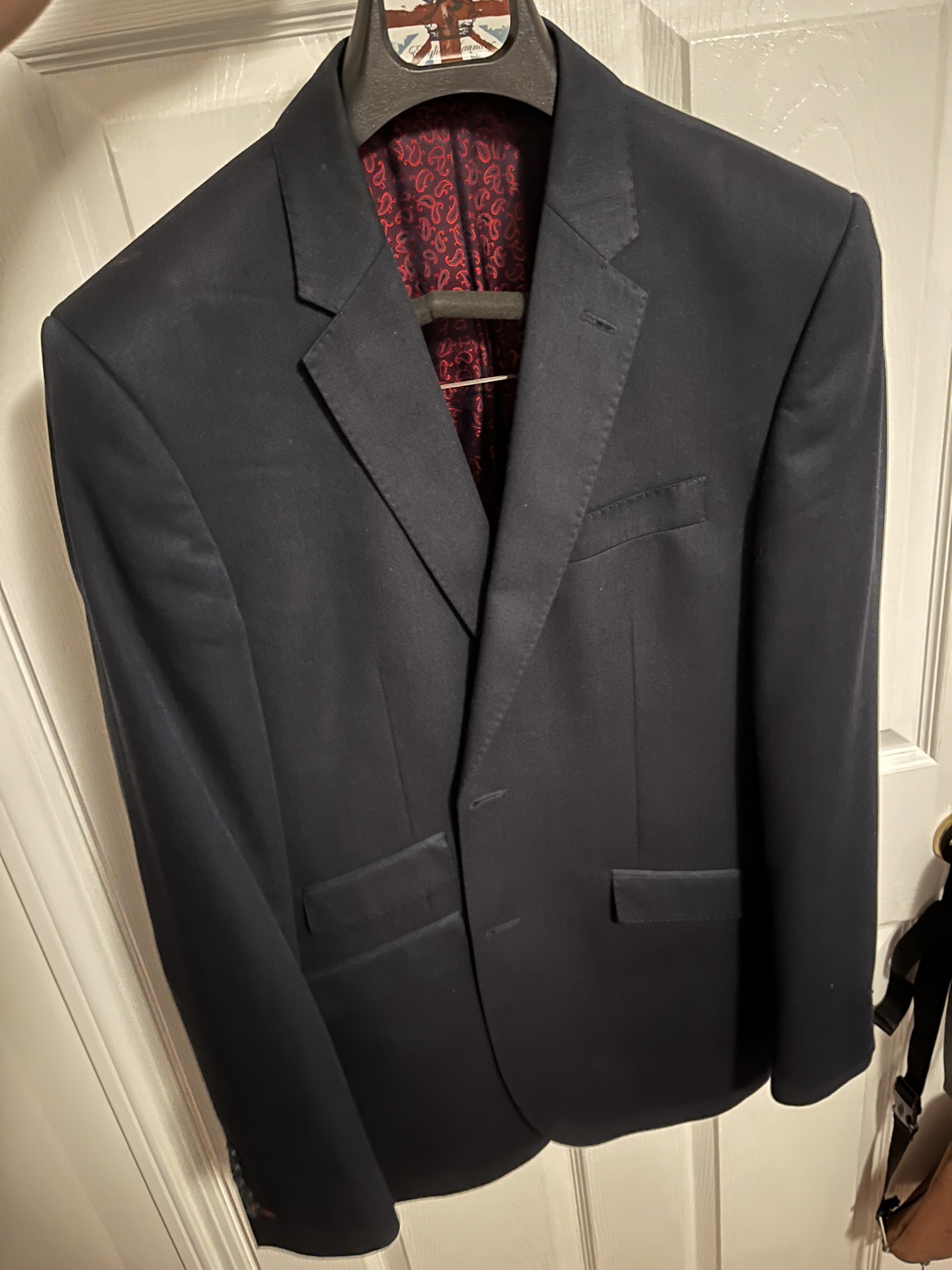 Dark navy matching suit jacket+pant thumbnail