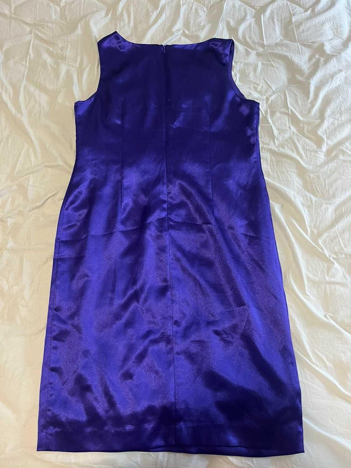 Women's Purple Satin Mid Length Dress - photo 2