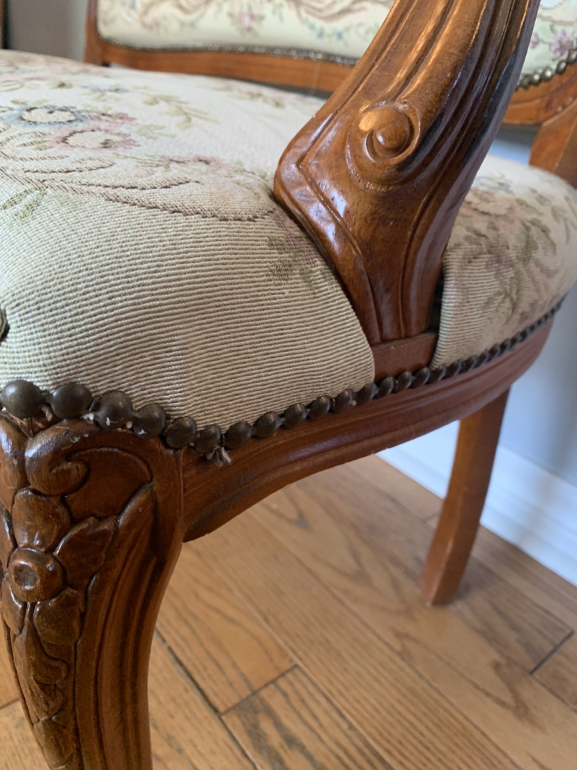 Victorian settee solid wood chair image indicator(3)