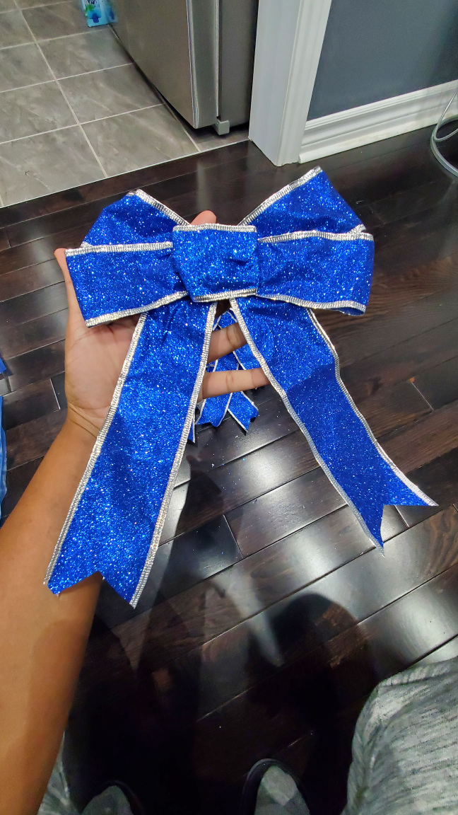 Blue glitter bows, bow - photo 3