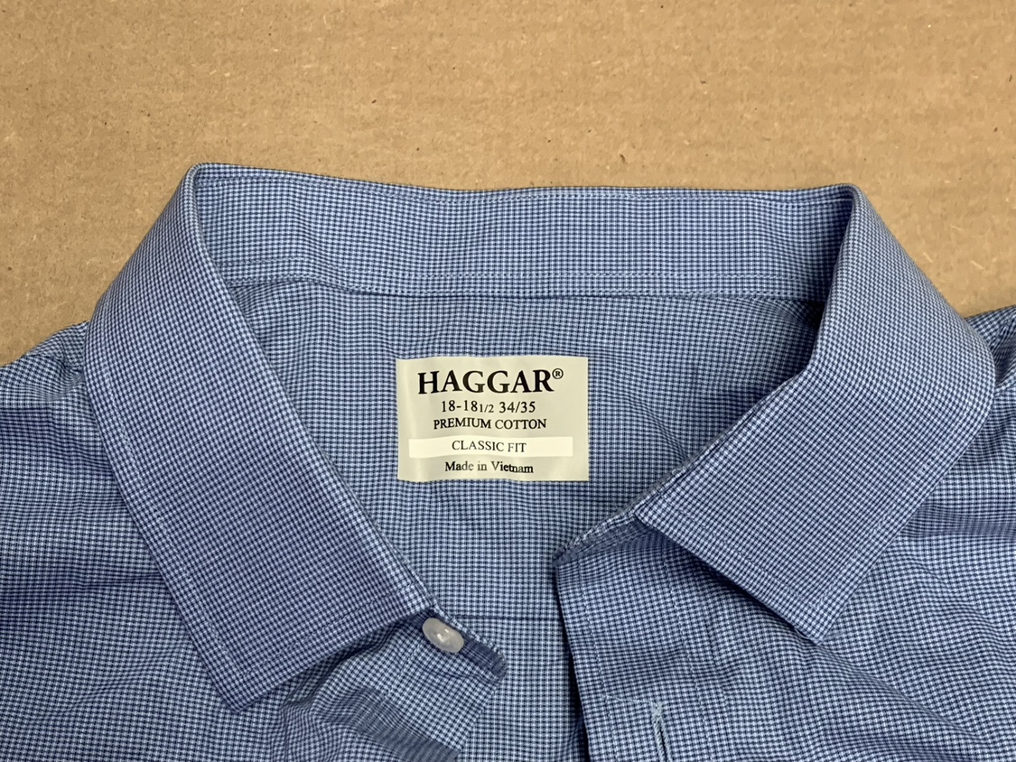 Haggar - Mens Premium Comfort Dress Shirt, Size: 34/35, Blue - photo 4