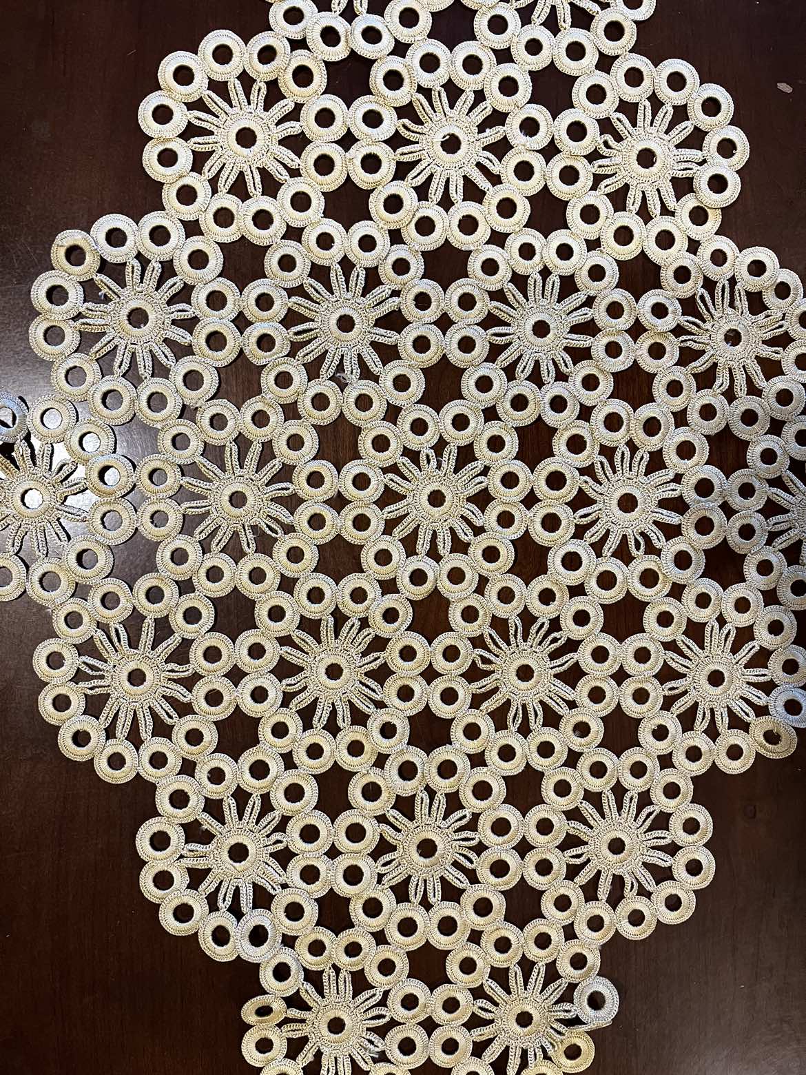 Two Beautiful Handmade Gold Crochet Table Runners image indicator(2)