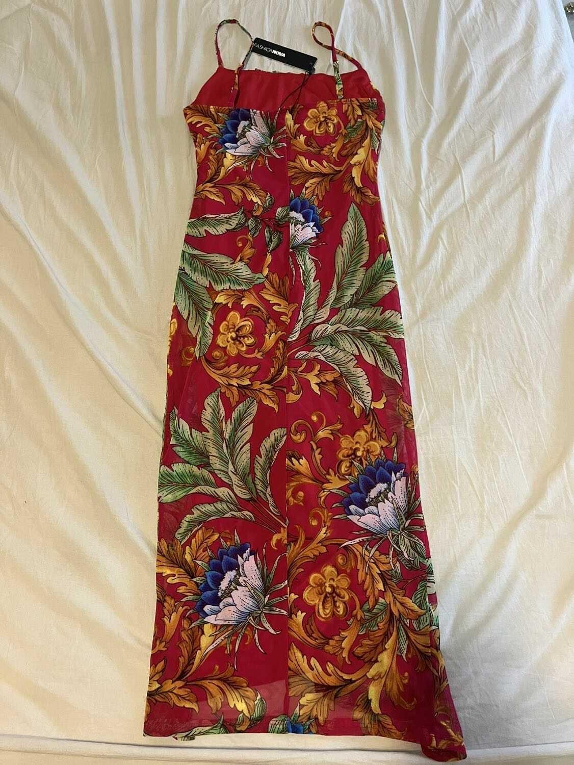 Women's Red Midi Dress - photo 3