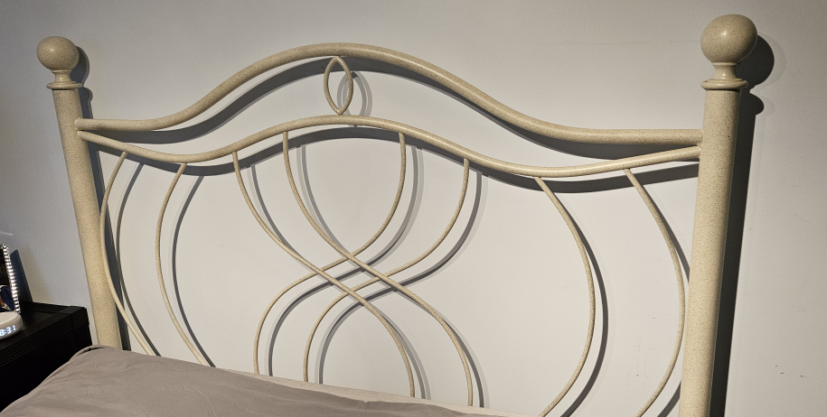 Full/Double Cream Metal Headboard