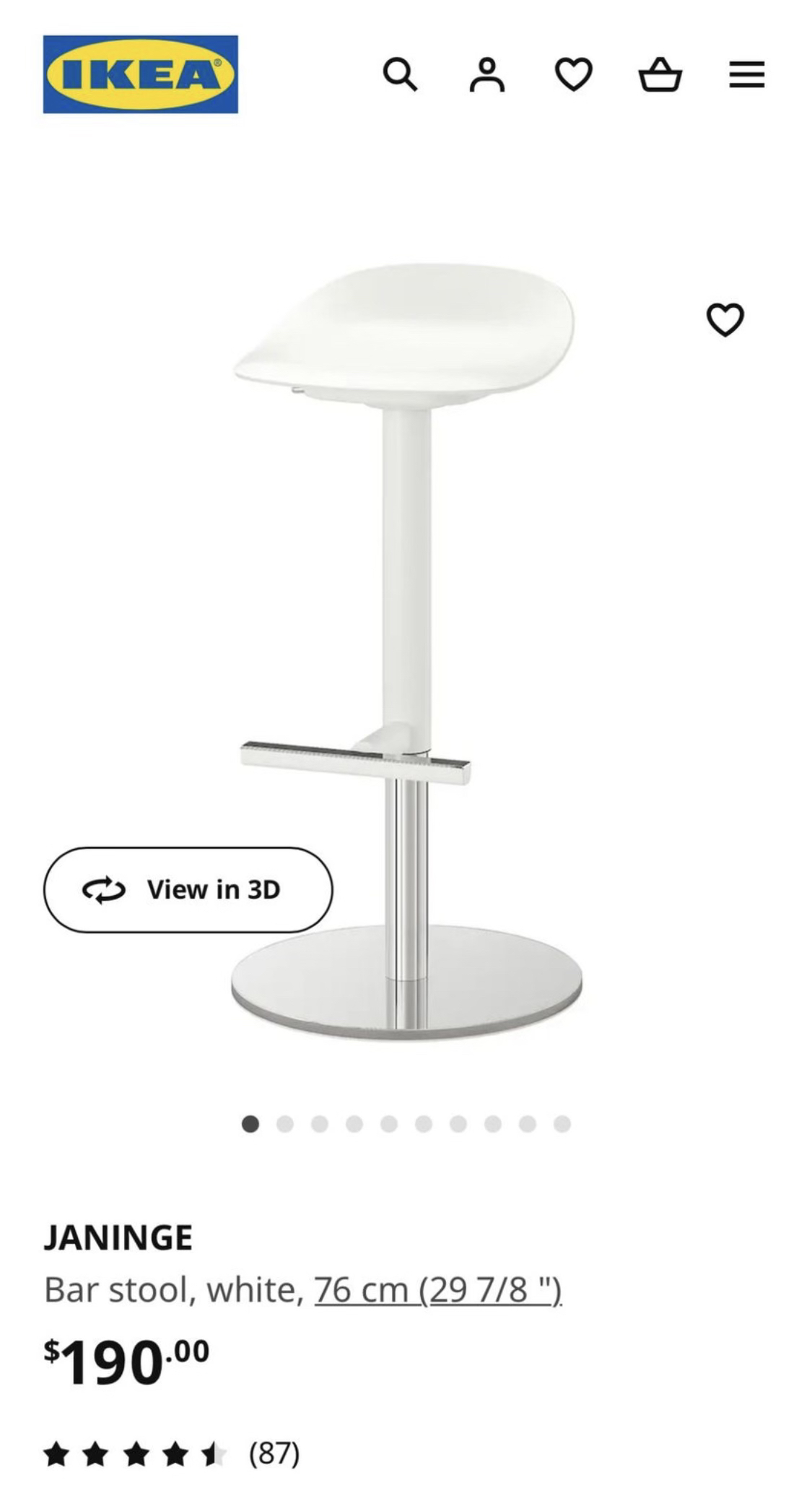 IKEA Janinge Bar Stools x3