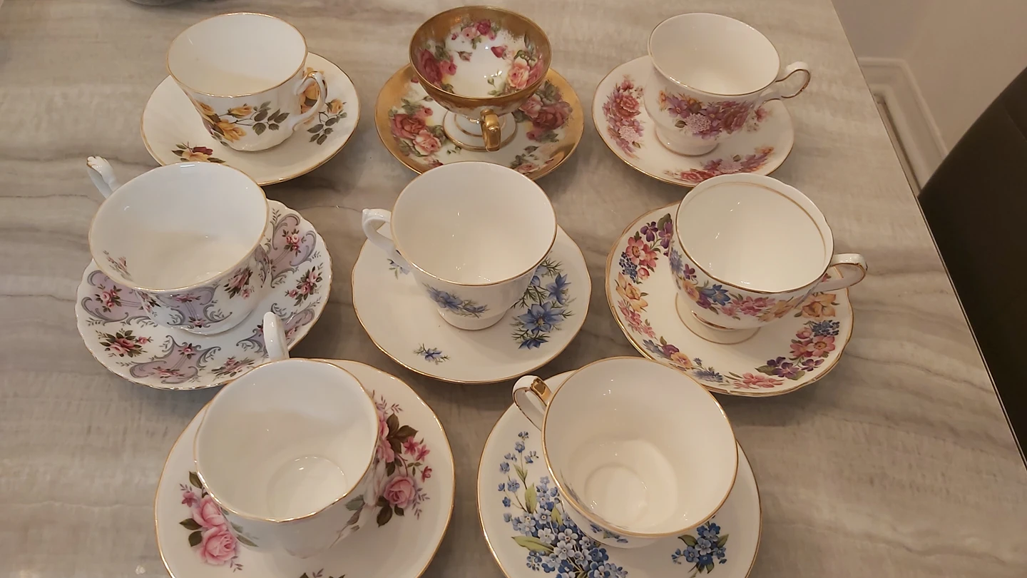8 Antique Bone China Tea Sets thumbnail