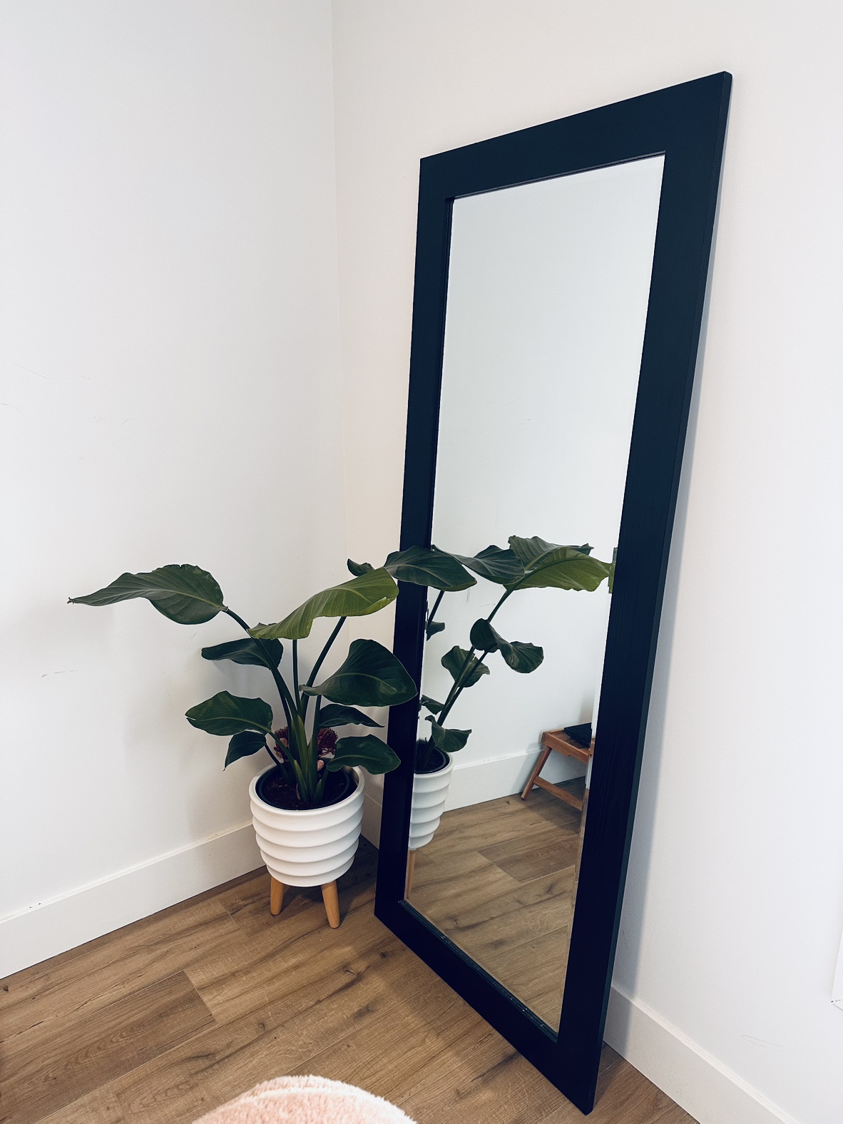 Black wood framed mirror thumbnail