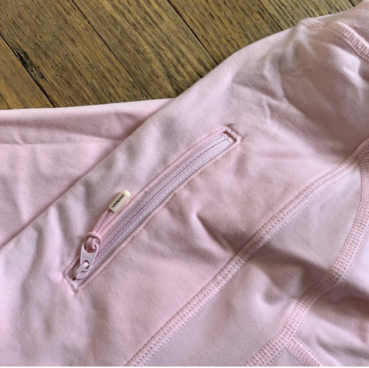 Rare Unworn Pale Pink Lululemon Tights with Reflector Stripes image indicator(6)