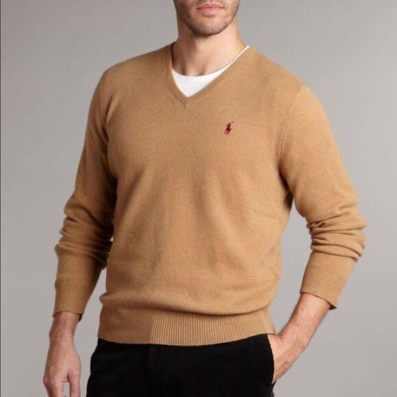 Polo Ralph Lauren Light Brown Long Sleeve V-Neck Sweatshirt - photo 4