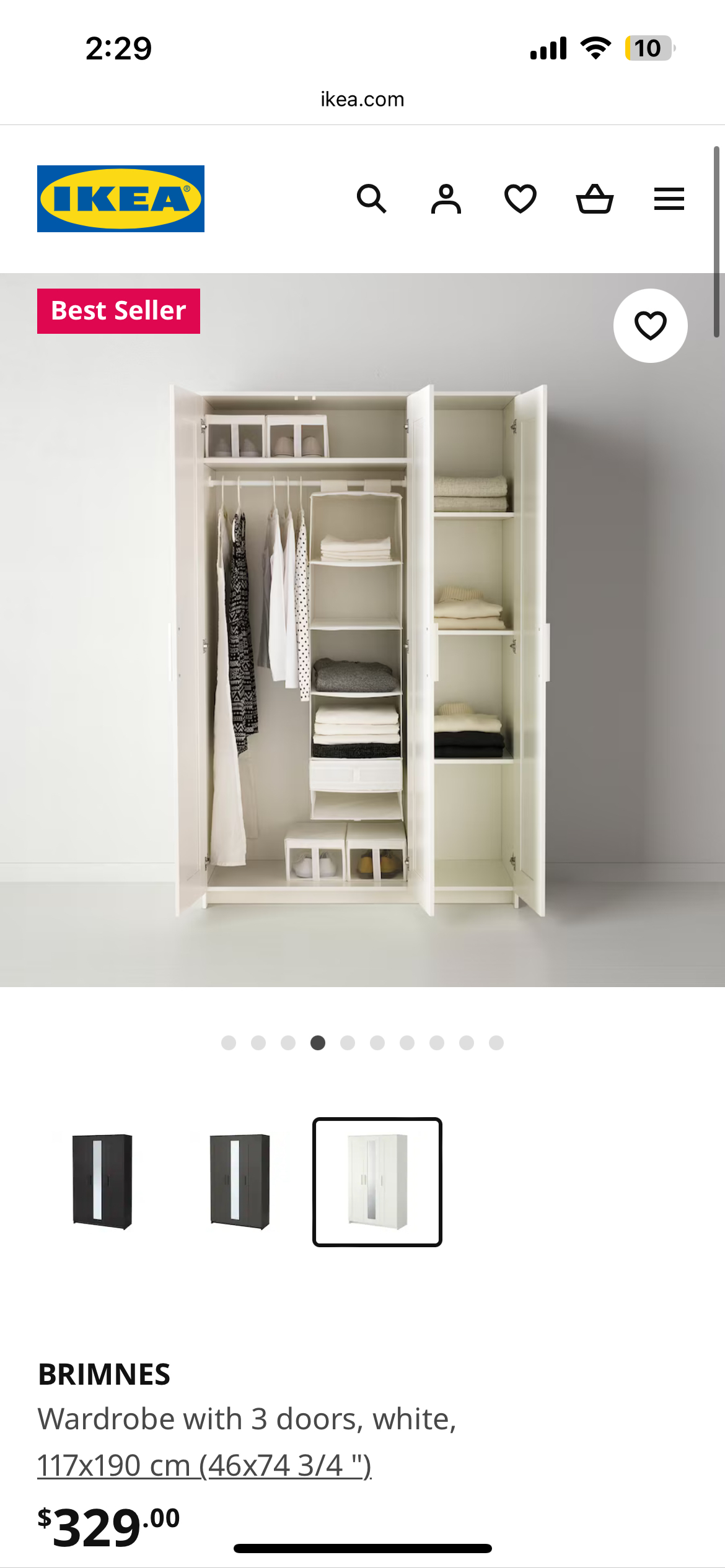 Ikea BRIMNES wardrobe with 3 doors - photo 5