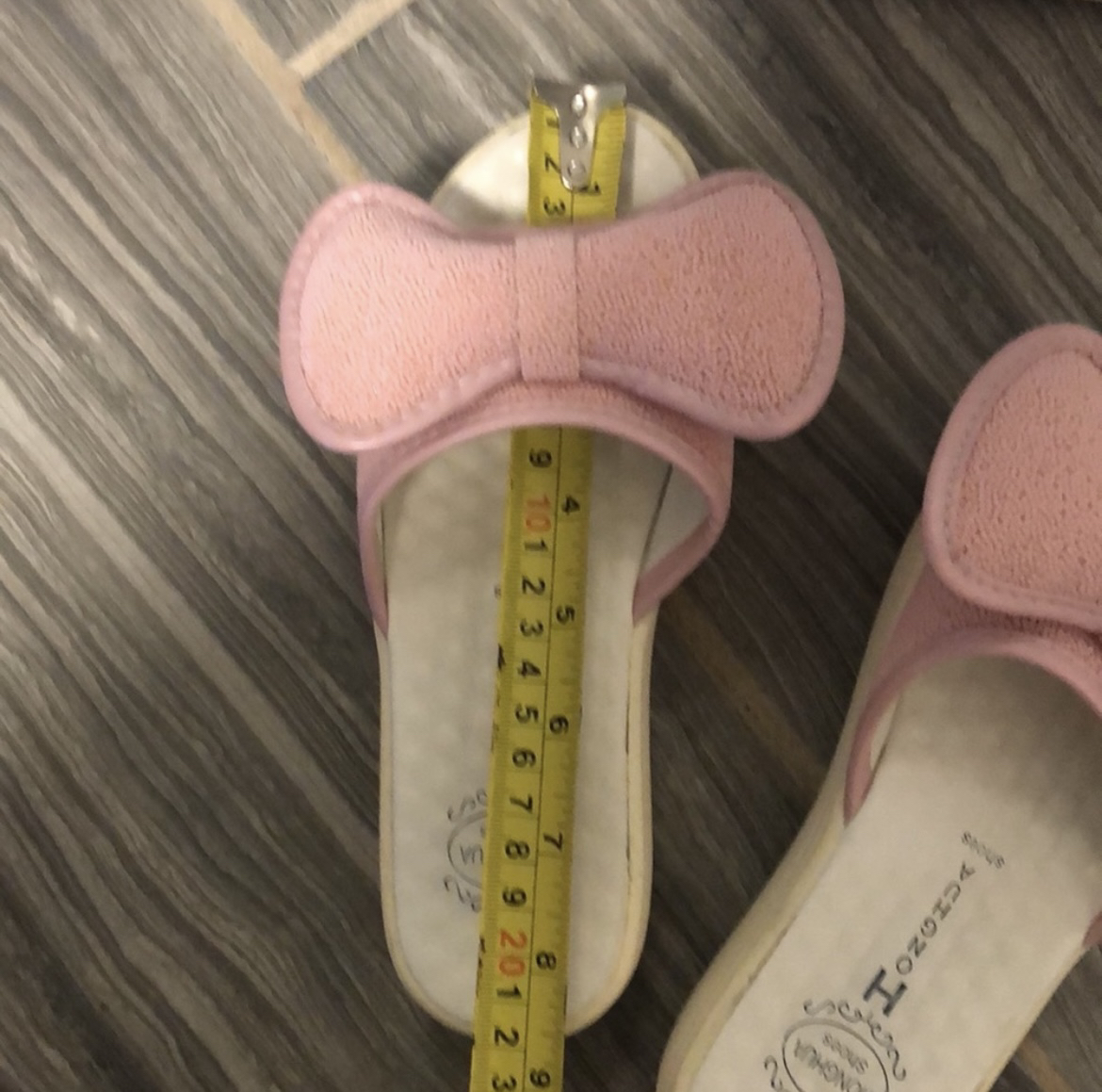 Pink bow platform sandals/ slippers sz35 image indicator(4)
