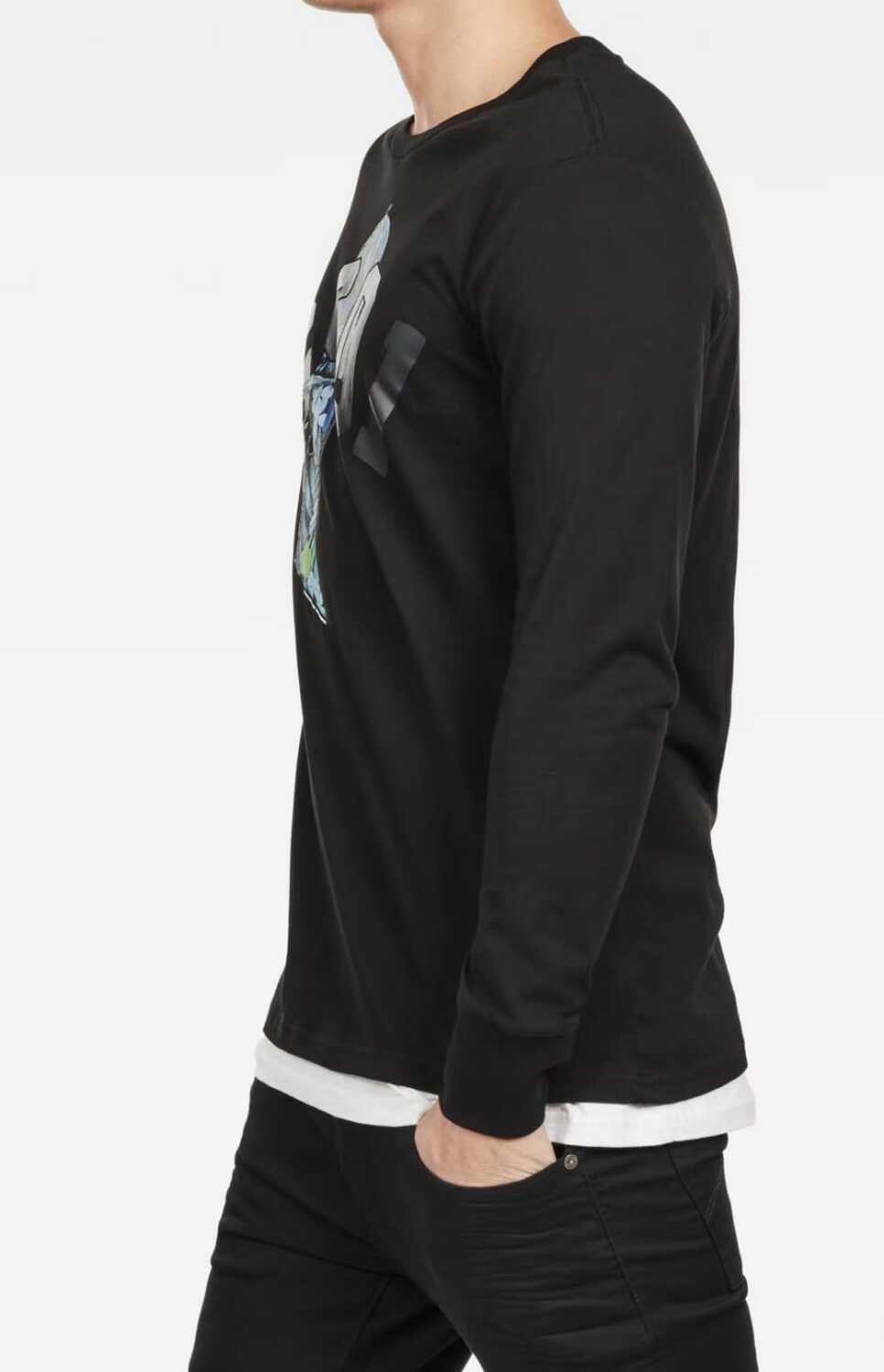 Men's Black G Star Raw Long Sleeve Shirt Top - photo 5