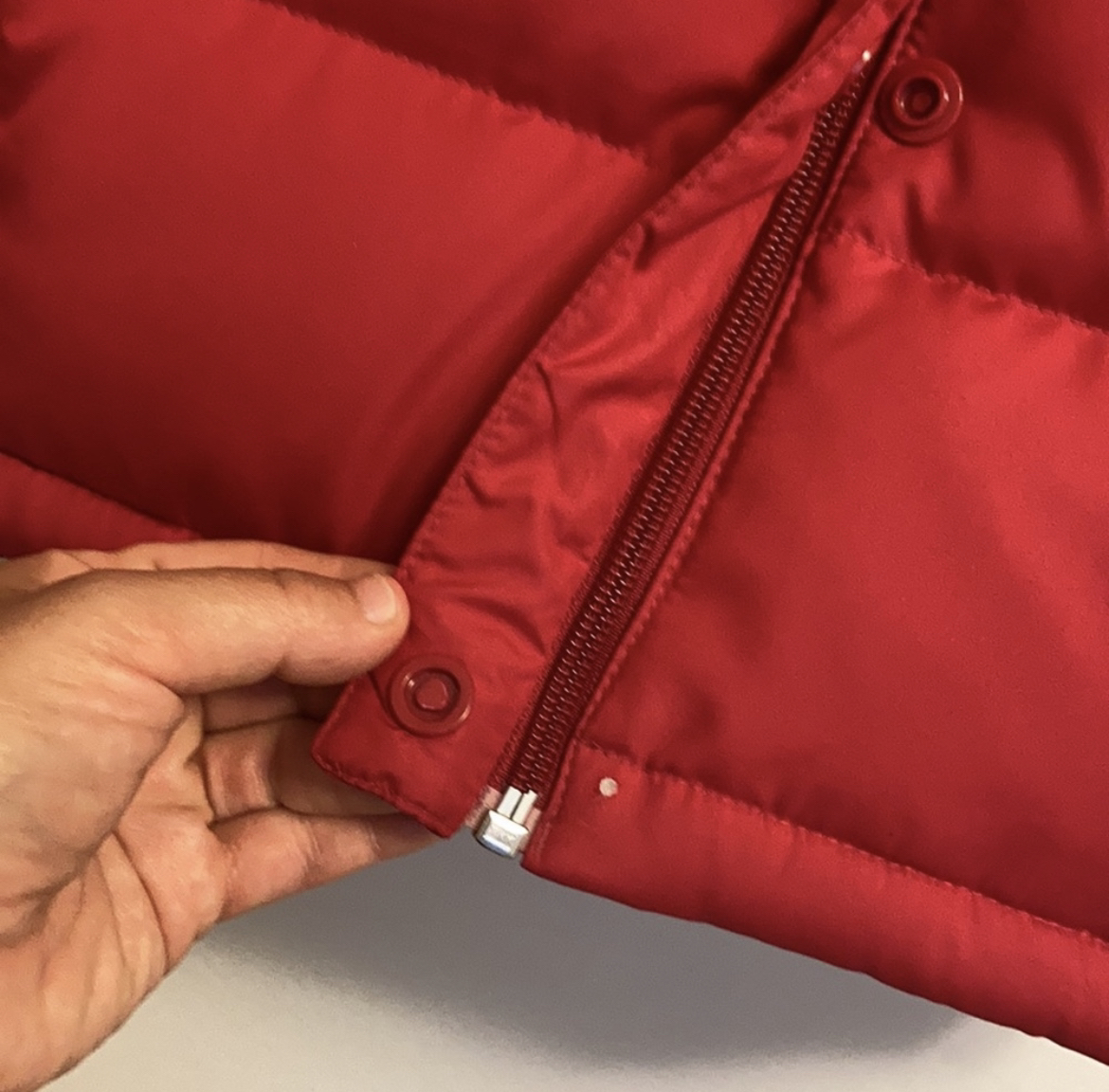 Adidas Red Down Short Puffer Jacket Winter Coat Size large image indicator(9)