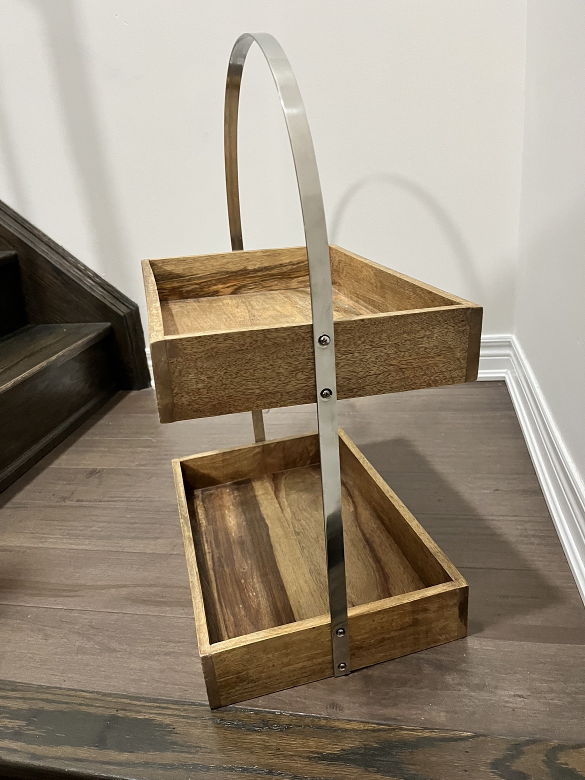 Large two tier wooden stand image indicator(4)