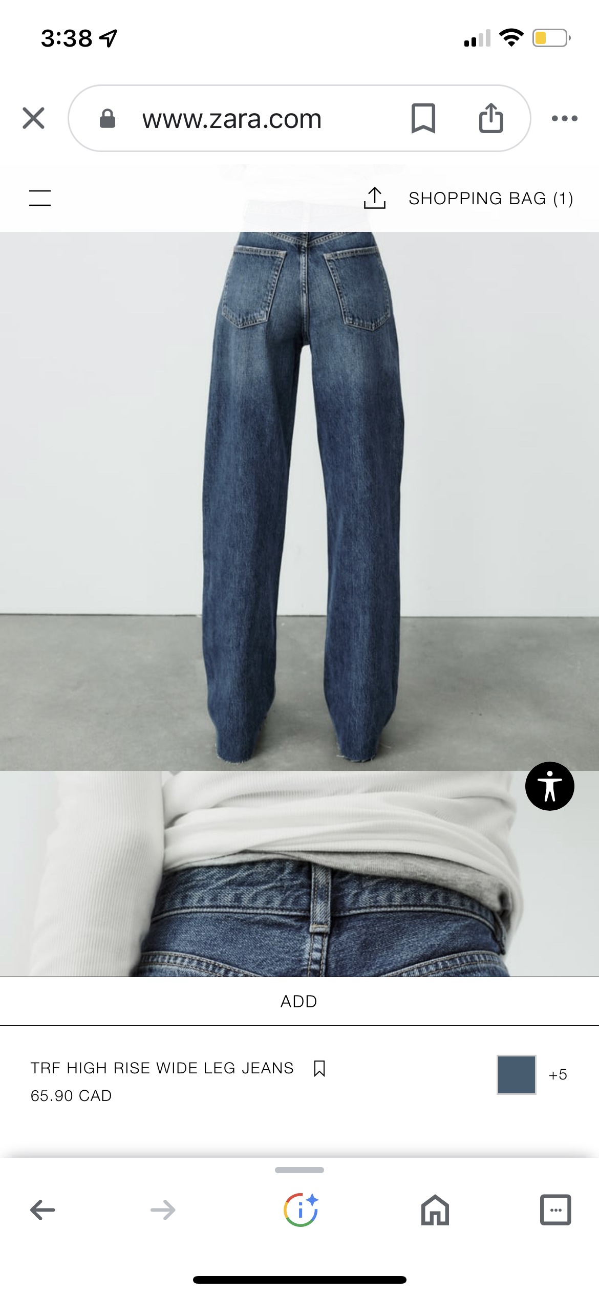 Zara HIGH RISE - WIDE LEG - FULL LENGTH JEANS image indicator(3)