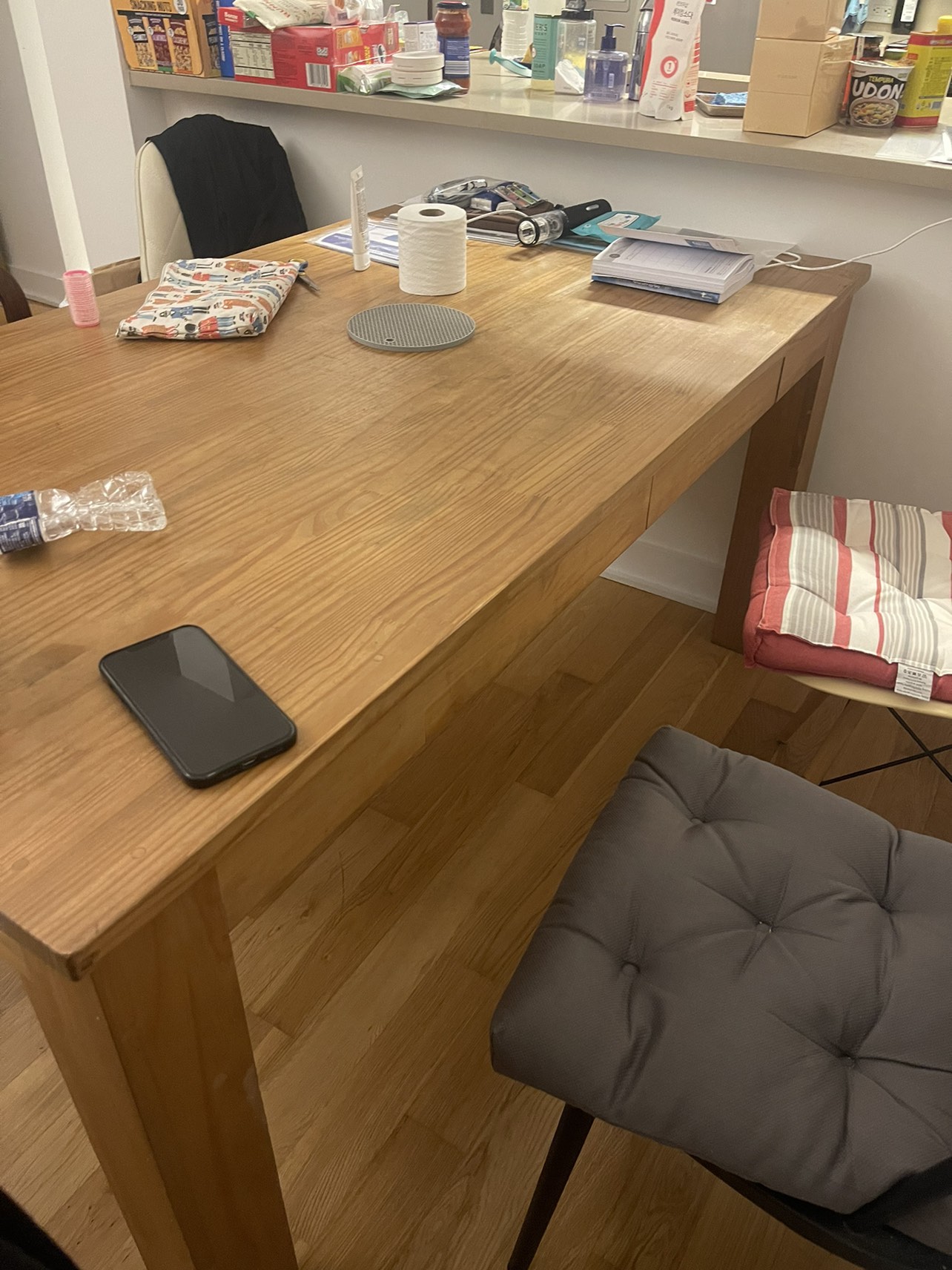 Wood Table with two drawers - photo 3