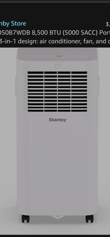 Danby portable air conditioner with window panel