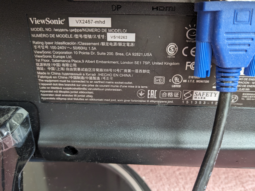 Viewsonic 24" monitors x 2 + 40cm monitor holder image indicator(2)