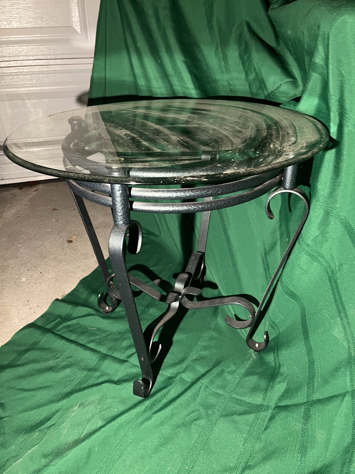 Glass top matching side tables