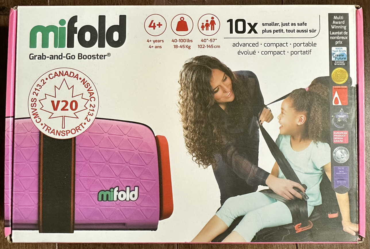 MiFold  Grab-and-Go Booster (Pink Travel Booster) - Like New thumbnail