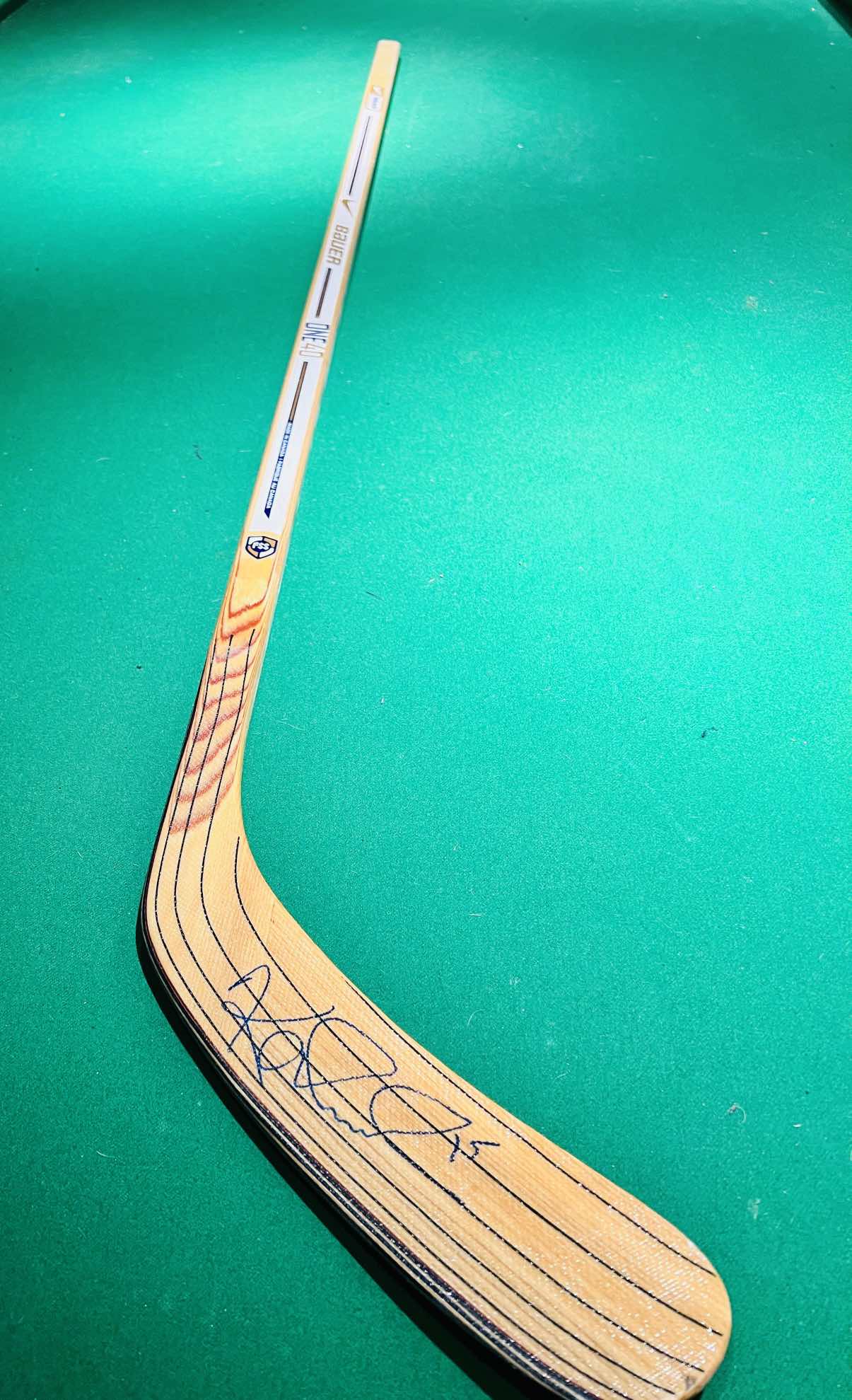 Autographed Bauer hockey stick bt Tomas Kaberle thumbnail