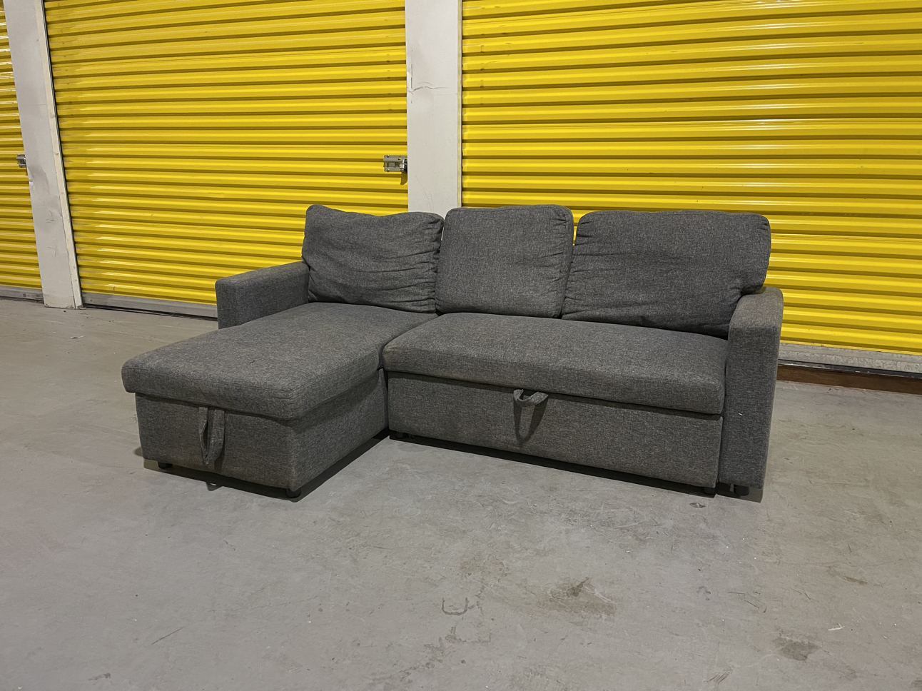 DELIVERY | Dark Grey Pullout Sectional with Storage - photo 3
