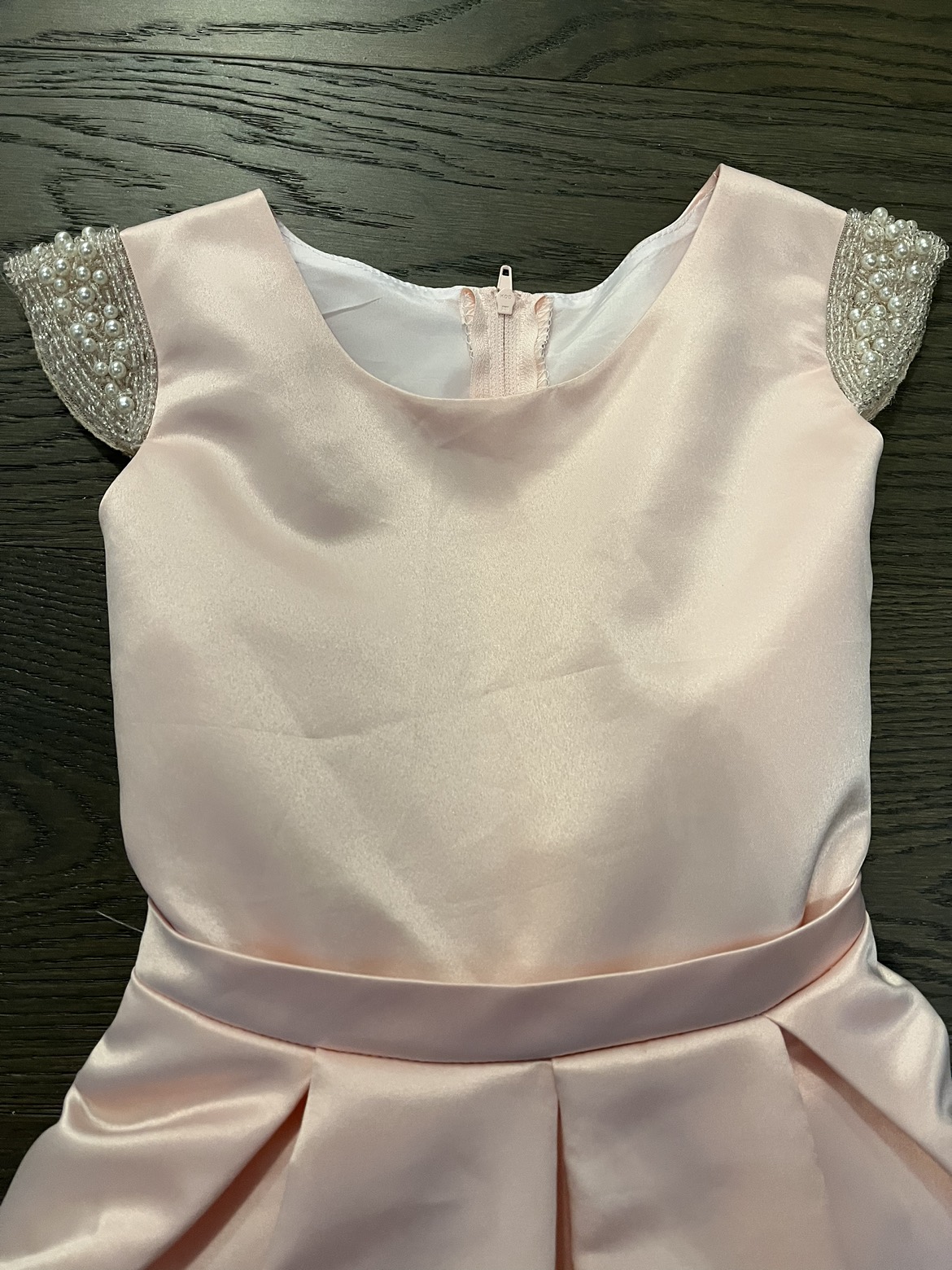 Gorgeous pink satin girls cocktail dress sz 10 EUC image indicator(2)