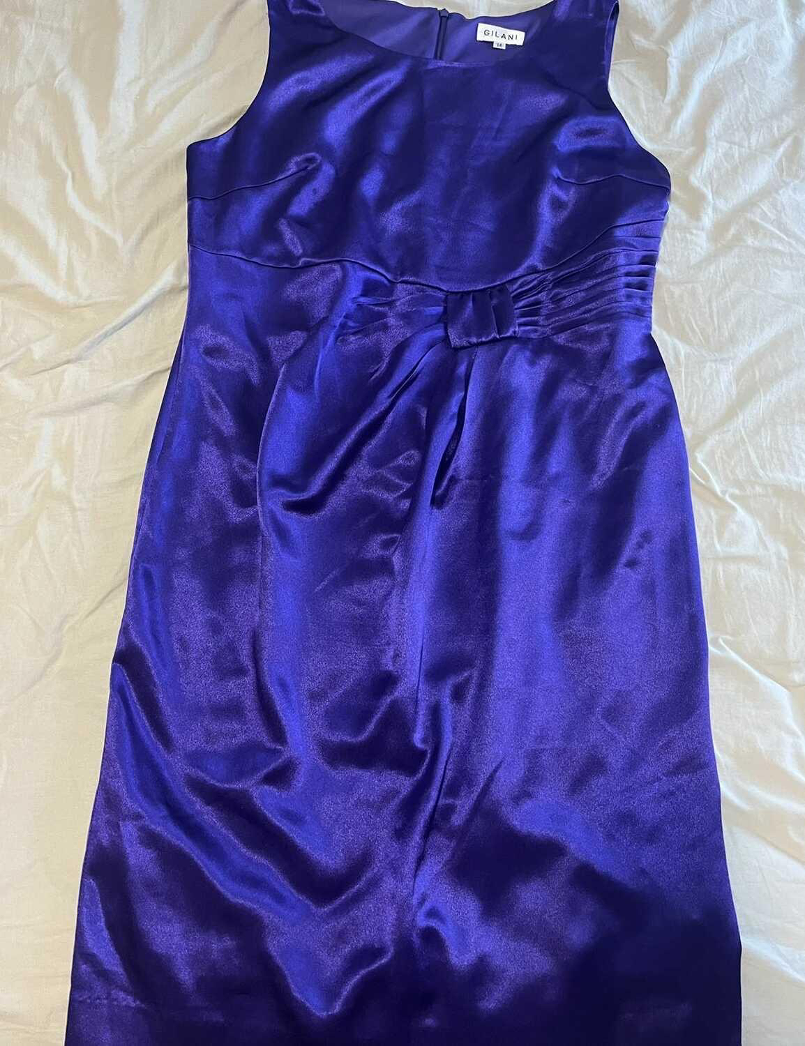 Women's Purple Satin Mid Length Dress - photo 3