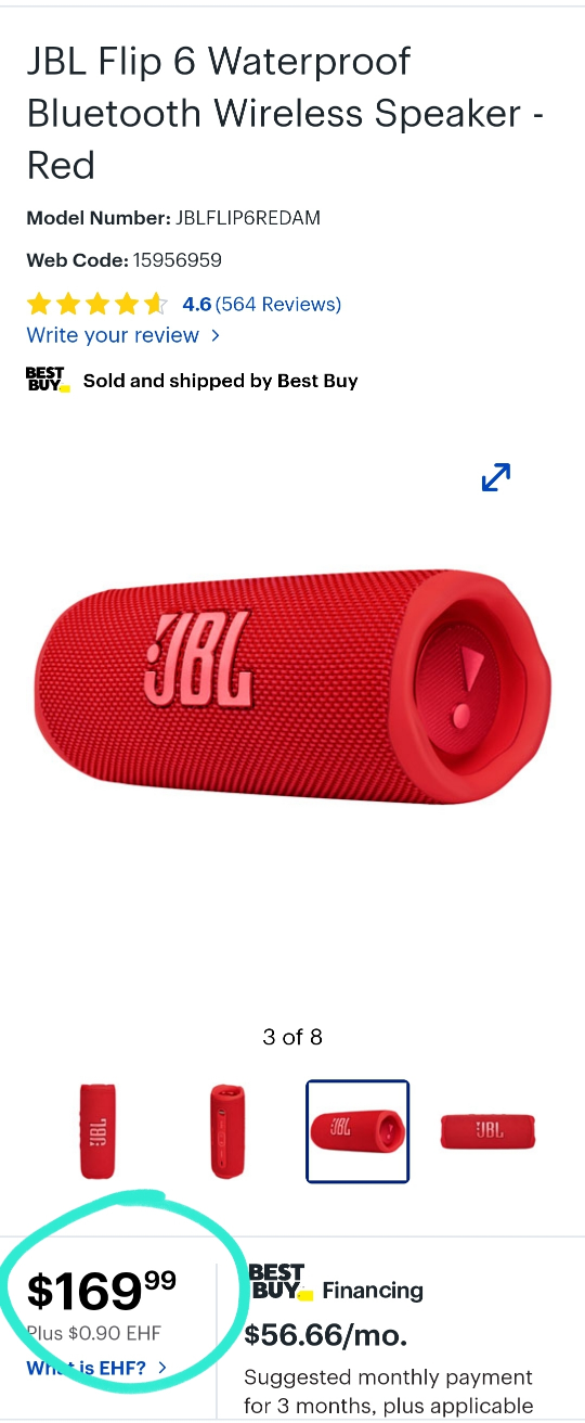 JBL Flip6 Bluetooth Speaker thumbnail