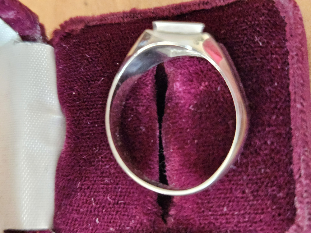 man's diamond 14k white gold ring - photo 3