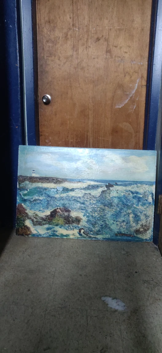 Large Painting of lighthouse #freecycle