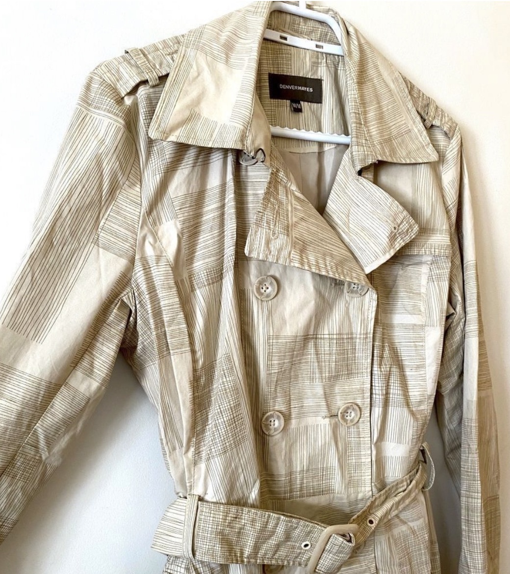 Denver Hayes trench style belted jacket, beige sz M image indicator(2)