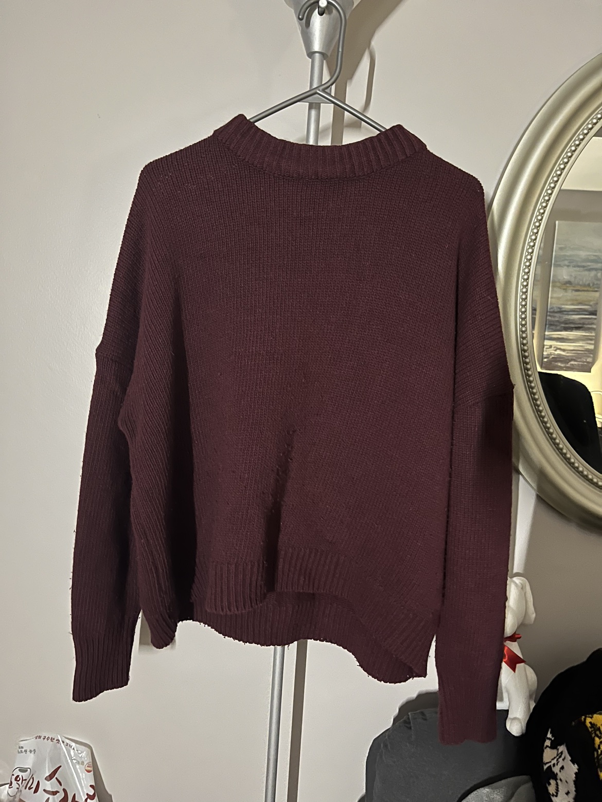 Burgundy knit sweater