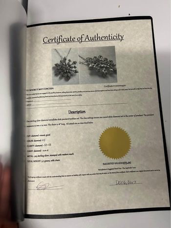 Women’s sterling silver snowflake necklace image indicator(5)