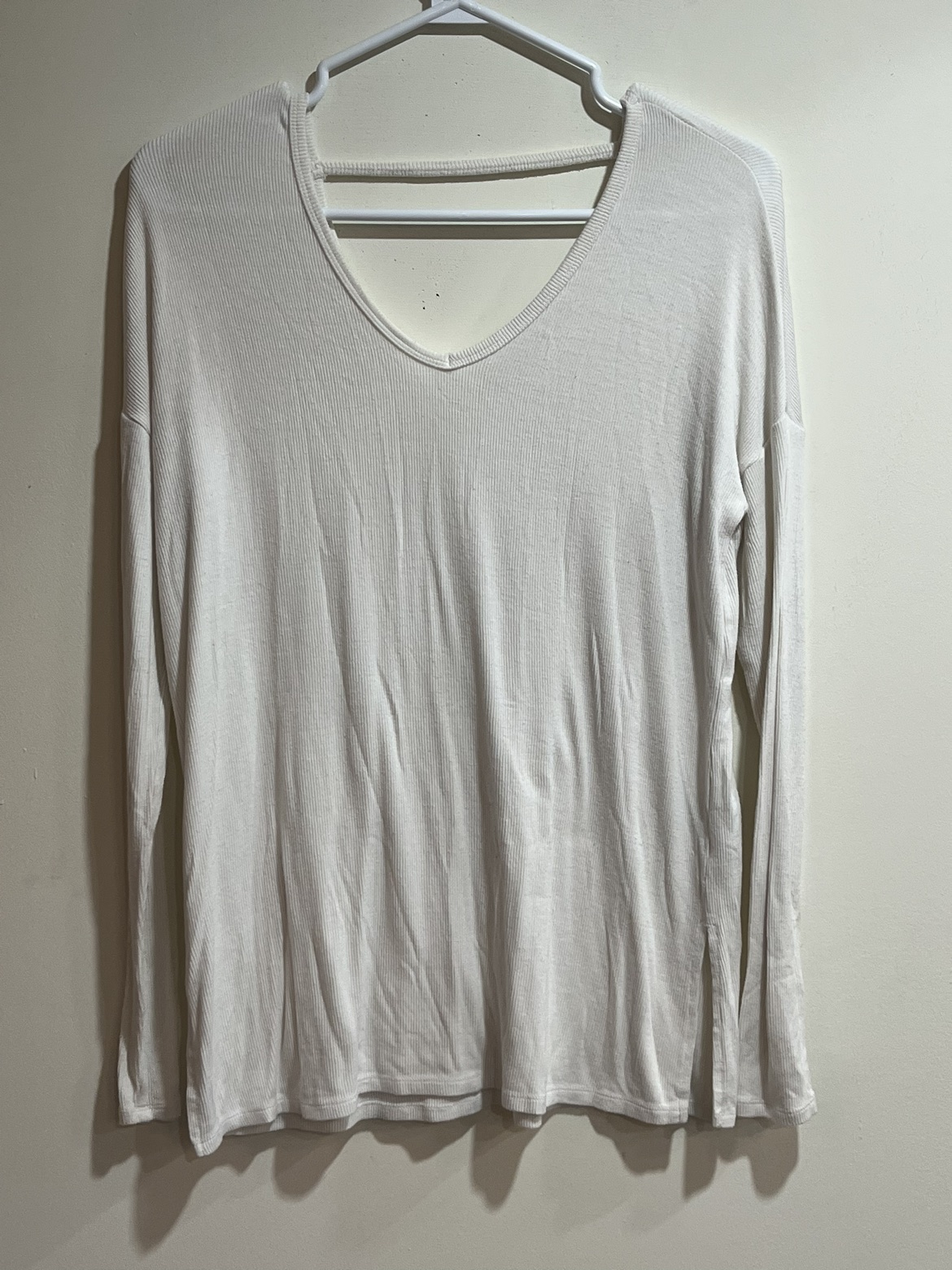 Garage white ribbed long sleeve shirt sz XS / S