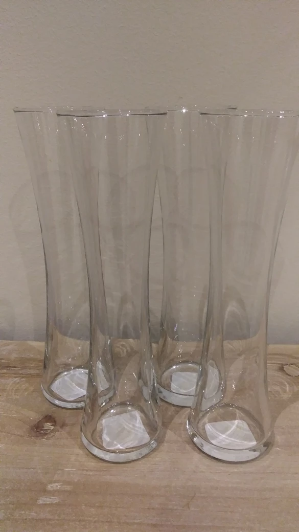 🏒 4 Bud Vases Clear and Straight Selling Altogether thumbnail