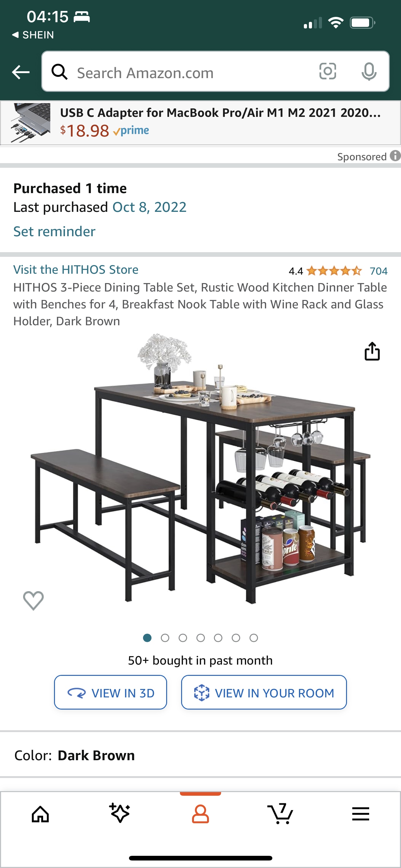 Table with storage and seats - photo 2