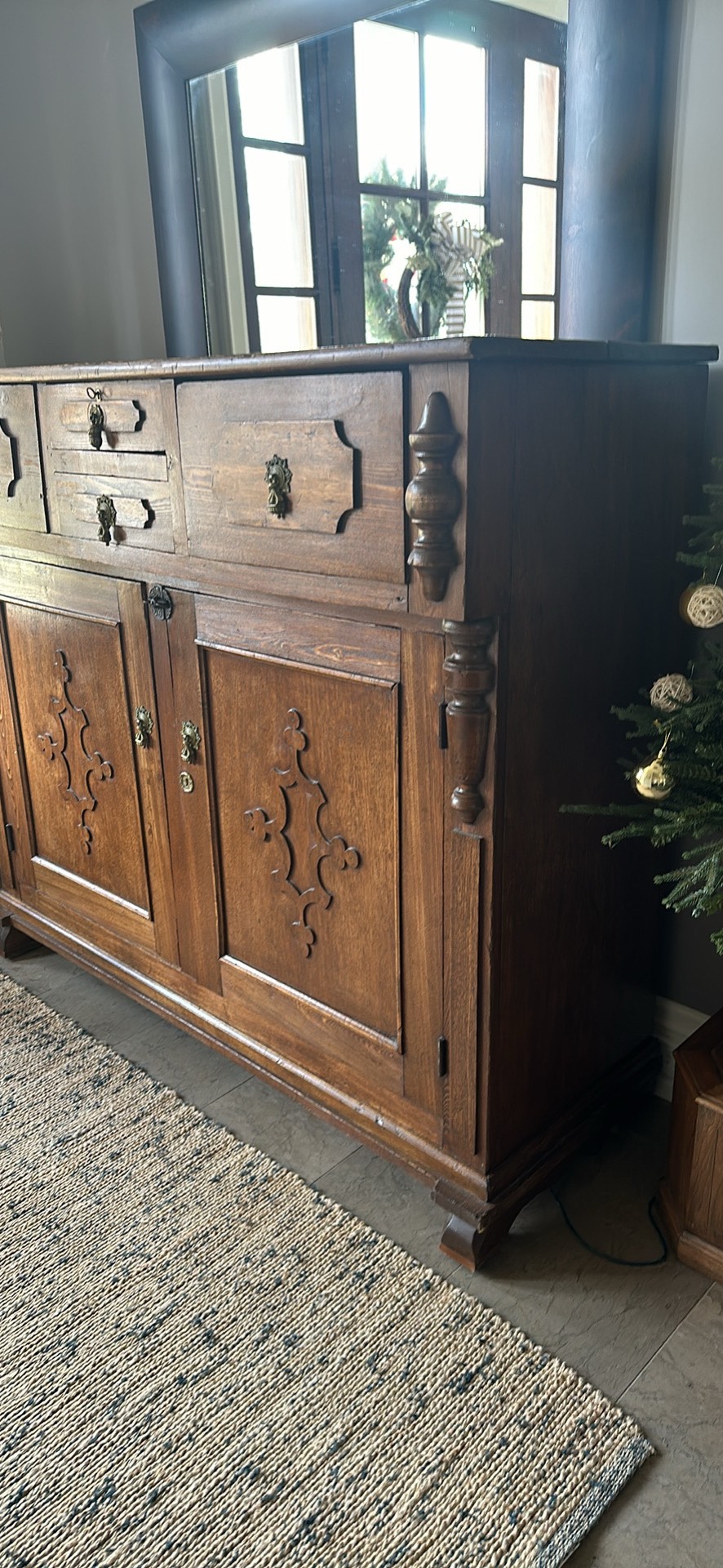 Early 1800’s Antique Oak Sideboard - photo 3